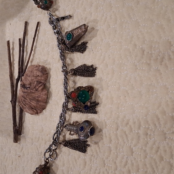 The Unbranded Brand Jewelry - ESTRUSCAN STYLE SILVERTONE CHARM BRACELET